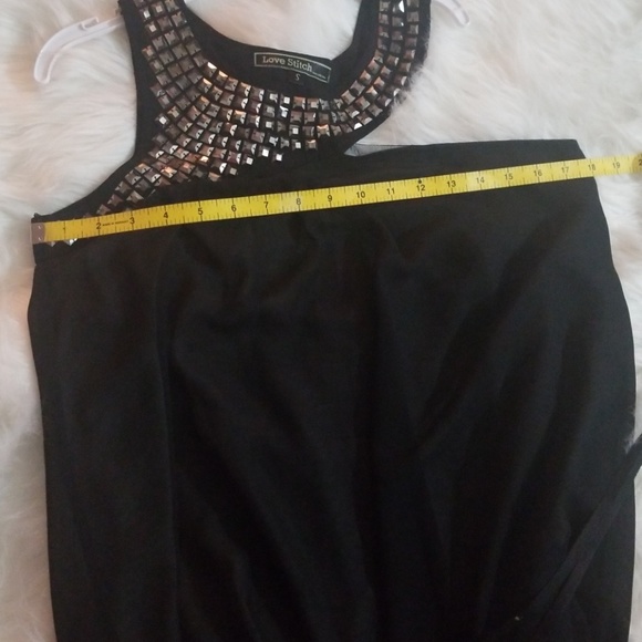 Love Stitch Studded cut out sleveelees black top. Size S - Picture 8 of 8